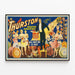 Vintage-Poster Magier Thurston mit Hüten und Tänzerinnen — gerahmtes Bild an der Wand