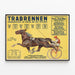 Vintage-Poster zum Trabrennen im Prater in Wien — gerahmtes Bild an der Wand