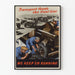 Vintage-Poster Militärtransport und Lkw-Wartung