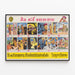 Vintage-Handwerks-Poster der Zwölf Gebote mit Illustrationen — gerahmtes Bild an der Wand