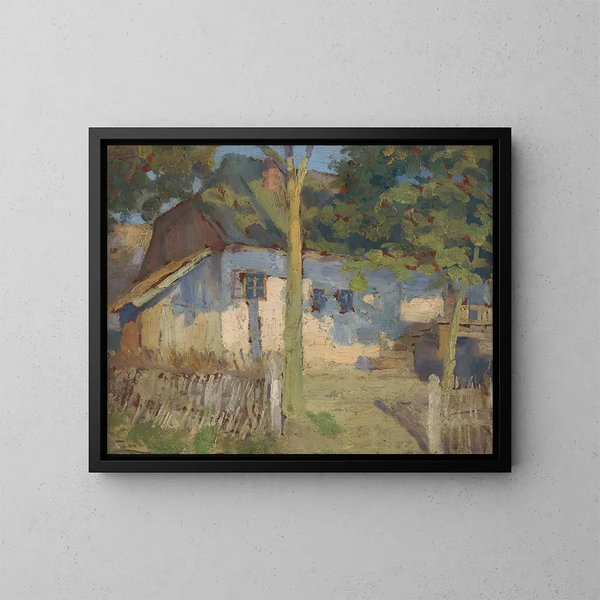 Vor dem Haus - Ludovit Ordok — gerahmtes Bild an der Wand