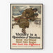 Vintage-Militärposter „Der Sieg ist eine Frage der Ausdauer“