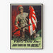 US-Armee Militärpropagandaposter "Wir werden sie besiegen – Geben Sie uns nur das Metall"