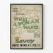 Vintage-Poster What a Woman Wants - Elegante Wanddekoration