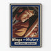 Vintage-Poster Wings for Victory - Retro-Flugzeug-Wanddekoration