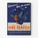 Vintage-Poster für die Rekrutierung beim Nationalen Feuerwehrdienst