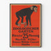 Vintage-Poster Zoologischer Garten mit Affe vor rotem Hintergrund – Originelle Wanddekoration